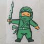 Preview: Bügelbild Ninjakämpfer grün