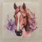 Preview: Bügelbild Pferdekopf floral lila
