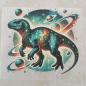 Preview: Bügelbild Galaxydino türkis