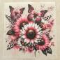 Preview: Bügelbild Leo-Sonnenblumen rosa