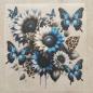 Preview: Bügelbild Leo-Sonnenblumen blau