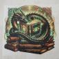Preview: Bügelbild Bücherdrache grün