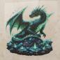 Preview: Bügelbild Neondrache grün