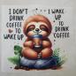 Preview: Bügelbild Aufwachen um Kaffee zu trinken