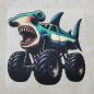 Preview: Bügelbild Hammerhai-Monstertruck