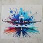 Preview: Bügelbild Flugzeug frontal Splashes