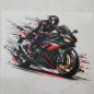 Preview: Bügelbild roter Biker