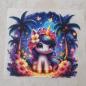 Preview: Bügelbild tropisches Einhorn bunte Strähne