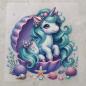 Preview: Bügelbild Einhorn in Muschel mit Seestern