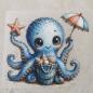Preview: Bügelbild Oktopus mit Muscheleimer