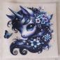 Preview: Bügelbild Einhorn Flieder-blau