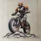 Preview: Bügelbild Biker-Robo orange