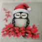 Preview: Bügelbild schlafende Eule Weihnachtsstern (grau)