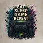 Preview: Bügelbild Eat Sleep Game Repeat