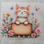 Preview: Bügelbild Katze mit Schild
