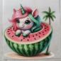 Preview: Bügelbild Meloneneinhorn in Melone