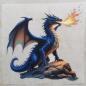 Preview: Bügelbild Feuerdrache blau