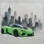 Preview: Bügelbild Skyline Auto grün