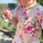 Preview: Bügelbild süße Raupe rosa Blumen