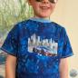 Preview: Bügelbild Skyline Auto blau-orange