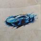 Preview: Bügelbild cooles Auto blau