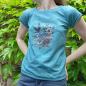 Preview: Bügelbild Dark Flower blau