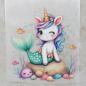 Preview: Bügelbild Mermaid-Unicorn auf Stein