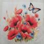 Preview: Bügelbild Mohnblumen wild brauner Schmetterling