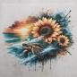 Preview: Bügelbild schwimmende Schildkröte Sonnenblumen