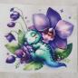 Preview: Bügelbild süßer Dino Orchidee