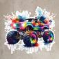 Preview: Bügelbild bunter Monstertruck