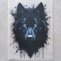 Preview: Bügelbild schwarzer Wolfskopf