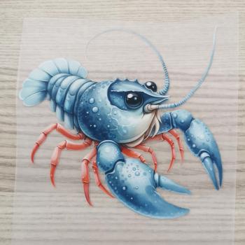 Bügelbild blauer Hummer