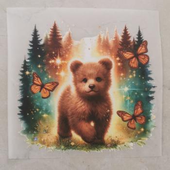 Bügelbild süßer Bär Waldmorgen