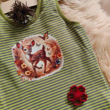 Preview: Bügelbild süßes Reh Waldmorgen