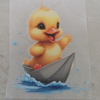 Bügelbild süßes Entchen Papierboot