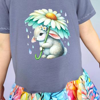 Preview: Bügelbild Regentag Hase