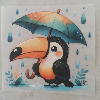 Bügelbild süßer Tukan Schirm