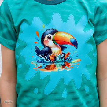 Preview: Bügelbild süßer Tukan Pfütze