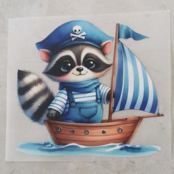 Bügelbild Kapitän Waschbär