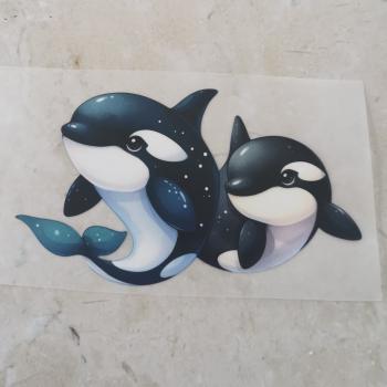 Bügelbild süßes Schwertwalduo