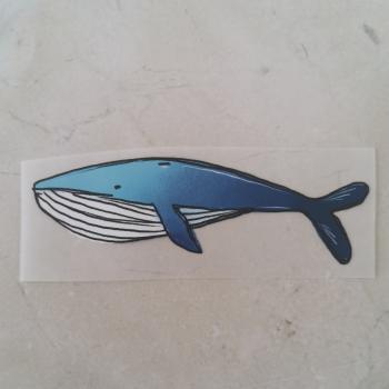 Bügelbild Wal blau