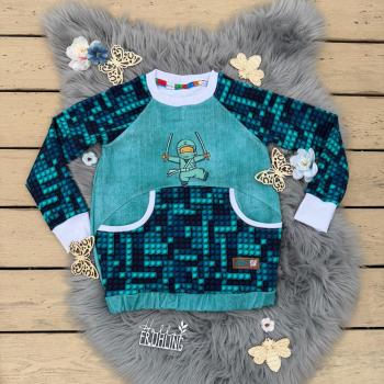 Preview: Bügelbild Ninjakämpfer türkis