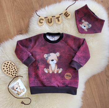 Preview: Bügelbild süßer Bär sitzend Schleife