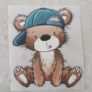 Bügelbild süßer Bär sitzend Cappy