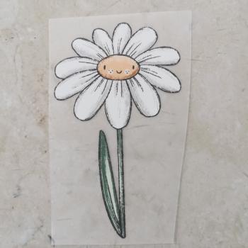 Bügelbild Blumenliebe weiß