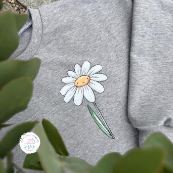 Preview: Bügelbild Blumenliebe weiß