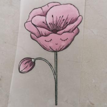 Bügelbild Blumenliebe rosa