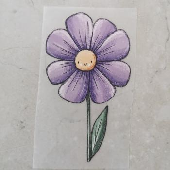 Bügelbild Blumenliebe lila