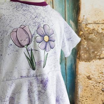 Preview: Bügelbild Blumenliebe lila